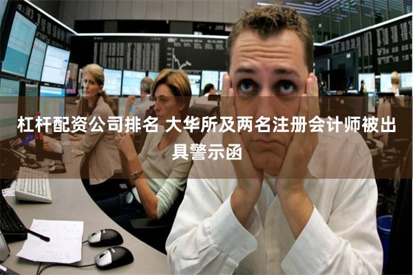 杠杆配资公司排名 大华所及两名注册会计师被出具警示函