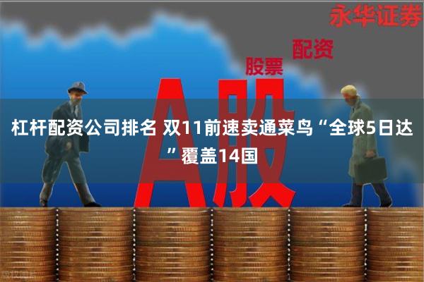 杠杆配资公司排名 双11前速卖通菜鸟“全球5日达”覆盖14国
