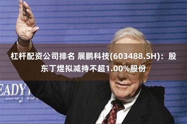 杠杆配资公司排名 展鹏科技(603488.SH)：股东丁煜拟减持不超1.00%股份